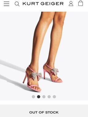 Kurt Geiger Pink Suede Heels With Crystal Bow